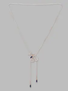 Globus Navy Blue Rose Gold-Plated Minimal Necklace