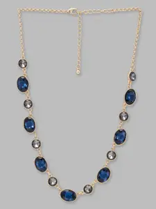 Globus Blue Gold-Plated Minimal Necklace