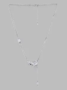 Globus White Silver-Plated Minimal Necklace