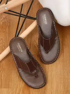 Teakwood Leathers Men Textured Leather Comfort Sandals