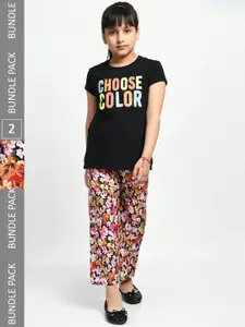 IndiWeaves Girls Pack of 2 Printed Lounge Pants