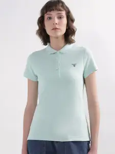 GANT Women Pure Cotton Polo Collar T-shirt