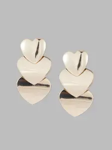 Globus Gold-Plated Heart Shaped Drop Earrings