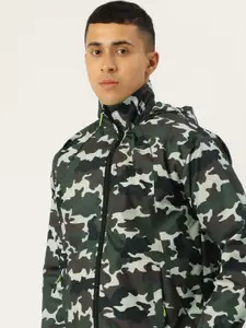 Sports52 wear Men Printed Detachable Hood Rain Jacket