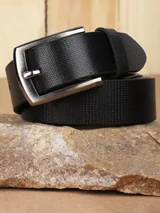 Roadster Men Black Braided Leather Formal Belt