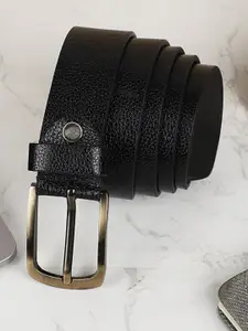 Roadster Black Men Textured Leather Formal Belt