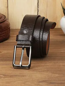 Roadster Brown Men Textured Leather Formal Belts