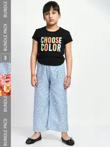 IndiWeaves Girls Pack of 3 Printed Lounge Pants