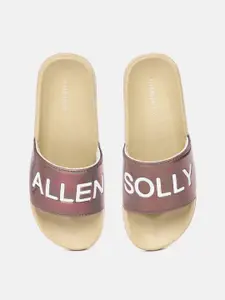 Allen Solly Women Brand Logo Embossed Iridescent Effect Sliders