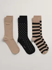 GANT Men Pack Of 3 Above Ankle Length Printed Socks