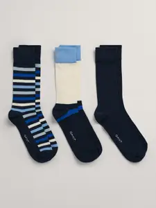 GANT Men Pack Of 3 Patterned Calf-Length Socks