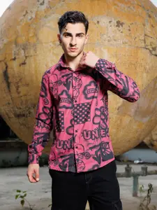 UNRL Abstract Printed Relaxed Fit Casual Shirt