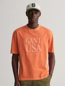 GANT Men Printed Pure Cotton T-shirt