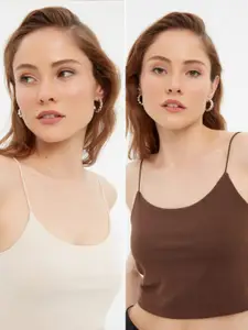 Trendyol Shoulder Straps Crop Fitted Top