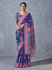 MONJOLIKA FASHION Ethnic Motifs Woven Design Silk Cotton Banarasi Saree
