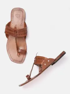 House of Pataudi Men One-Toe Ethnic Comfort Sandals