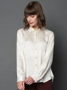 Vero Moda Self Design Spread Collar Casual Shirt