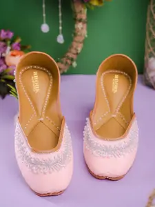 Anouk Peach-Coloured Embellished Ethnic Mojaris