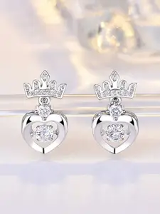 Shining Diva Fashion Silver-Plated Contemporary Drop Earrings