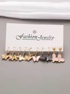 Shining Diva Fashion Set Of 5 Contemporary Studs Earrings