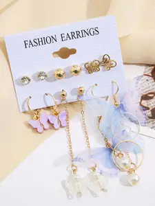 Shining Diva Fashion Set of 6 Contemporary Drop Earrings