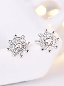 Shining Diva Fashion Silver-Plated Contemporary Studs