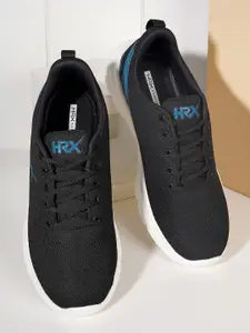 HRX by Hrithik Roshan Men Black & Blue Flyknit Mesh Marking Running Shoes