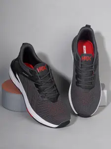 HRX by Hrithik Roshan Men Grey & White Flyknit Textile Marking Running Shoes