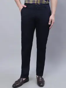 Rodamo Men Self Design Slim Fit Cotton Trousers