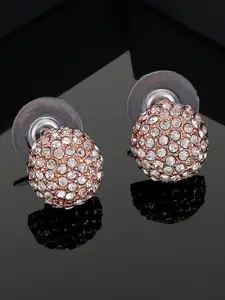 Estele Rose Gold-Plated Circular Studs Earrings