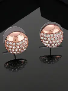 Estele Rose Gold-Plated Circular Studs Earrings