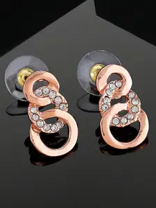 Estele Rose Gold-Plated Circular Drop Earrings