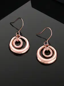 Estele Rose Gold-Plated Circular Drop Earrings