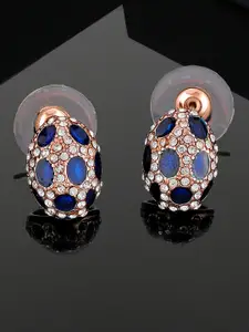 Estele Rose Gold-Plated Oval Studs Earrings