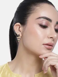 Estele Rose Gold Plated Geometric Drop Earrings