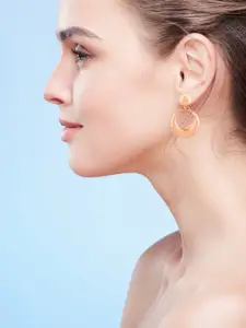 Estele Rose Gold-Plated Circular Drop Earrings