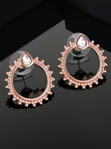 Estele Rose Gold Plated Circular Studs Earrings