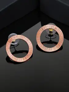 Estele Rose Gold Plated Circular Studs Earrings