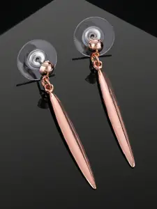Estele Rose Gold-Plated Contemporary Drop Earrings