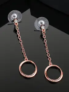 Estele Rose Gold-Plated Circular Drop Earrings