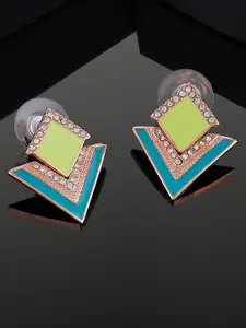 Estele Rose Gold-Plated Geometric Studs Earrings