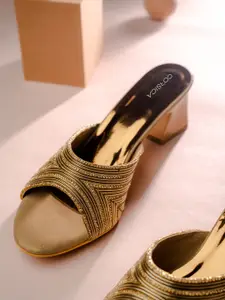 CORSICA Embellished Open Toe Block Heels