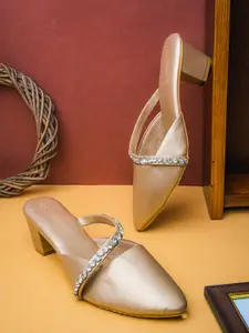 CORSICA Embellished Leather Block Heel Mules