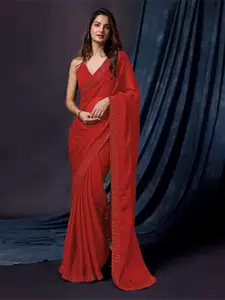 Trendmalls Embellished Beads & Stone Belted Saree