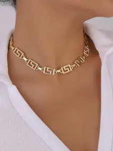 Shining Diva Fashion Gold-Plated Statement Necklace