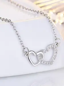 Shining Diva Fashion Silver-Plated Statement Crystals Necklace