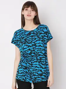 Vero Moda Abstract Printed Extended Sleeves Modal T-shirt