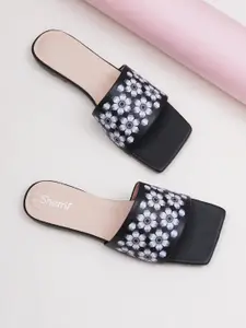 Sherrif Shoes Printed Open Toe Flats