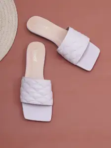 Sherrif Shoes Women Textured Open Toe Flats
