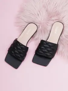 Sherrif Shoes Textured Open Toe Flats
